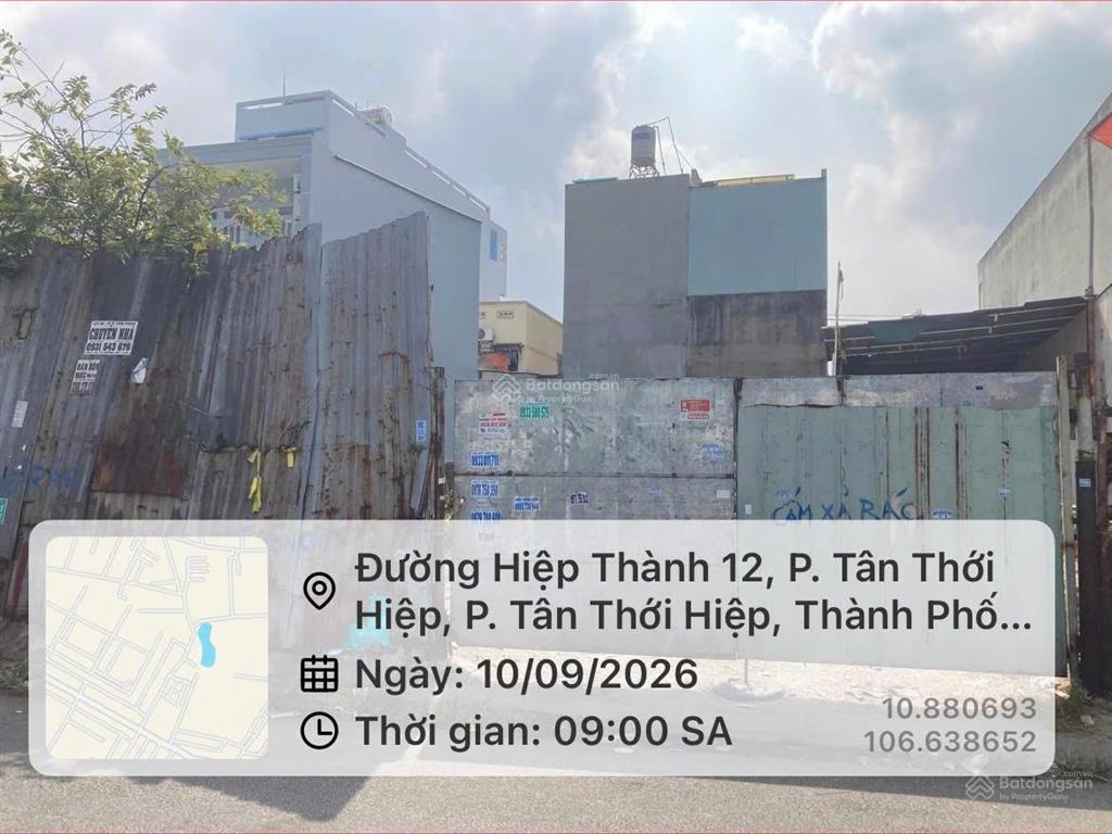 Bán đất mặt tiền đường hiệp thành 12, giá siêu hời 5,5 tỷ, 112m2, pháp lý đầy đủ