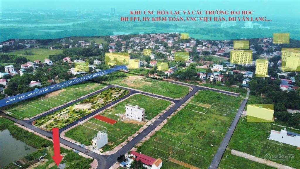 Bán gấp lô đất 100m2 tđc bình yên (hòa lạc) mặt tiền gần 8m