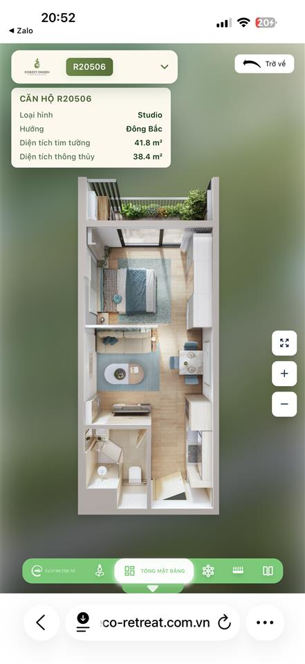 Bán căn hộ chung cư eco retreat long an 2,55 tỷ, 41,3 m² chính chủ