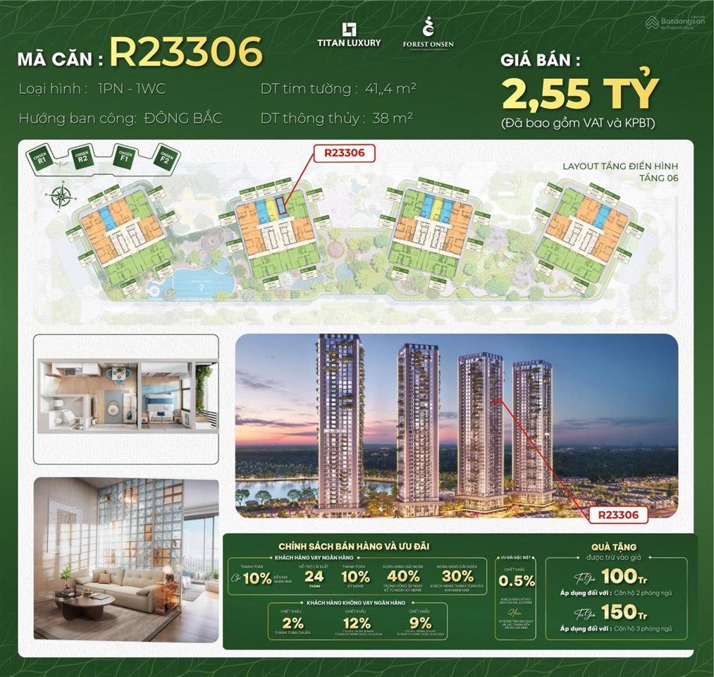 Căn hộ 1pn onsen trả trước chỉ với 630 triệu vtc