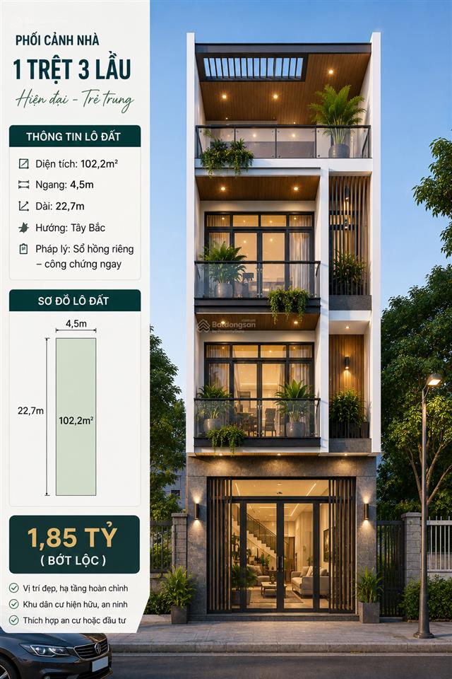 Sổ đã có trong tay 102,2m2 giá 1,85 tỷ một lô stella dành cho người muốn mua thật