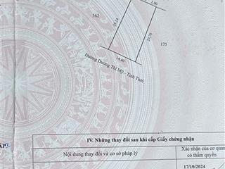 Đất + nhà 5.1 mx16=80m2. tổng đất 335m2, thổ 240m2. 321 đường dương thị mỹ
