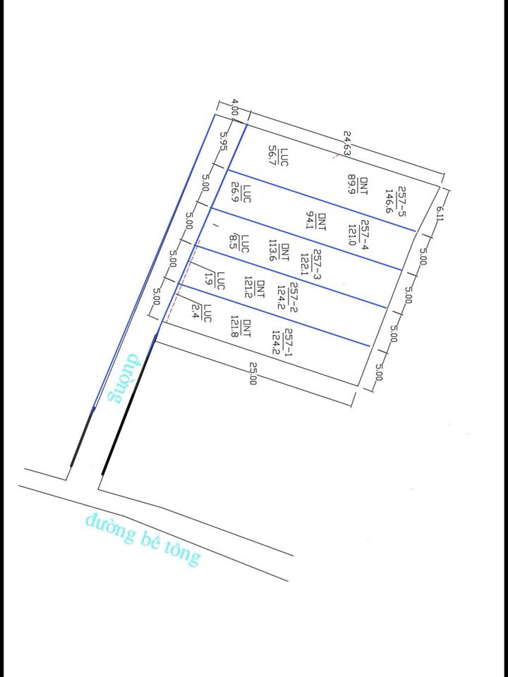 Chỉ 1.2tỷ có ngay lô đất 124m2 full thổ cư , đường xe hơi .