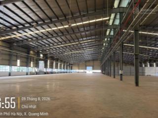 Cho thuê kho, nhà xưởng 2000m2 tại khu công nghiệp quang minh, giá thỏa thuận