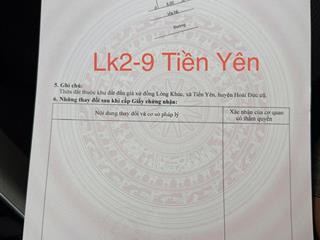 Bán đất đấu giá tiền yên  hoài đức giá rẻ hơn lô bên cạnh 2 tỷ