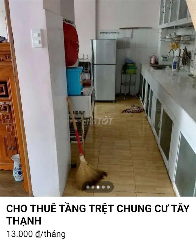 CHO THUÊ CHUNG CƯ TẦNG TRỆT CHUNG CƯ TÂY THẠNH 110M2 SỬ DỤNG 3PN