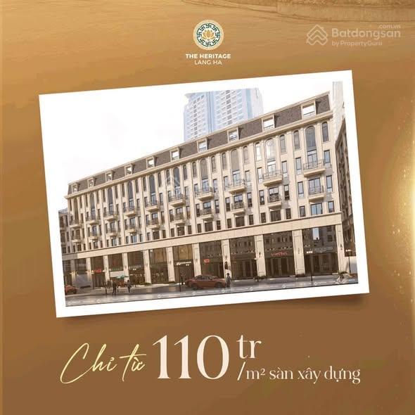 Bán liền kề the heritage láng hạ 114m2, 6 tầng, kinh doanh tốt, sổ đỏ chính chủ