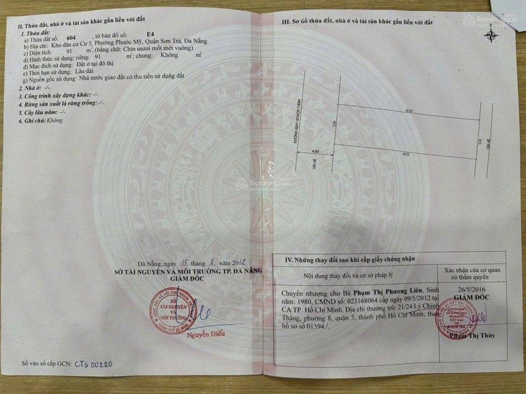 Đất đinh đạt 91m2 đường 7m5 sát biển mỹ khê sơn trà đẹp rẻ