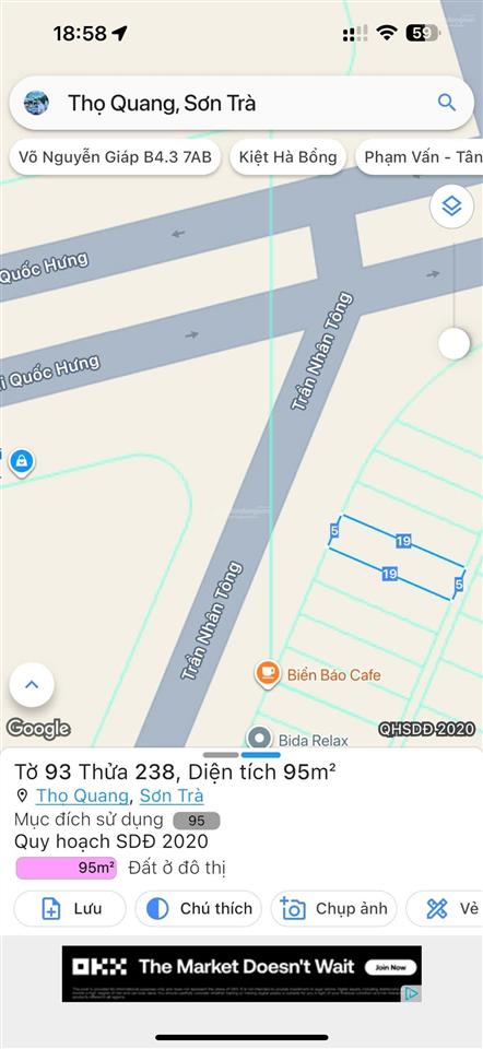 Đất trần nhân tông 95m2 đường 10m5 gần biển sơn trà đẹp rẻ