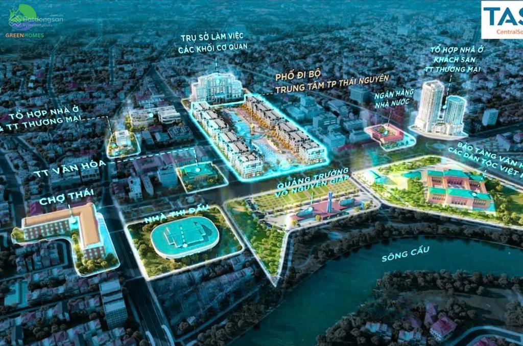 Bán nhanh căn shophouse central square mặt hùng vương, ngay quảng trường võ nguyên giáp