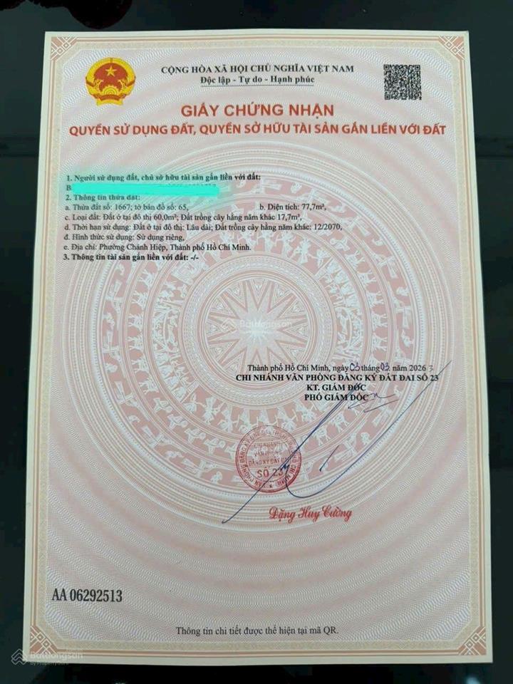 Định hoàmặt tiền kinh doanh dx071 giá chỉ 1ty950tr nhựa 8m thông  diện tích 4.1x19m thổ cư 60m2