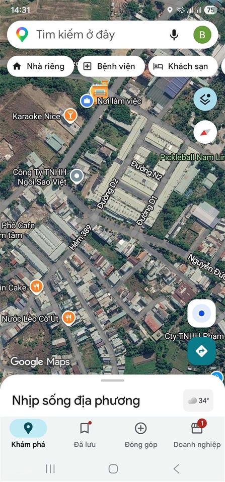 Ngay kdc đẹp 10x31m thổ cư 100m2 đường 5m 2 ôtô qua lại đất cao ráo dân cư trung tâm gần trường chợ