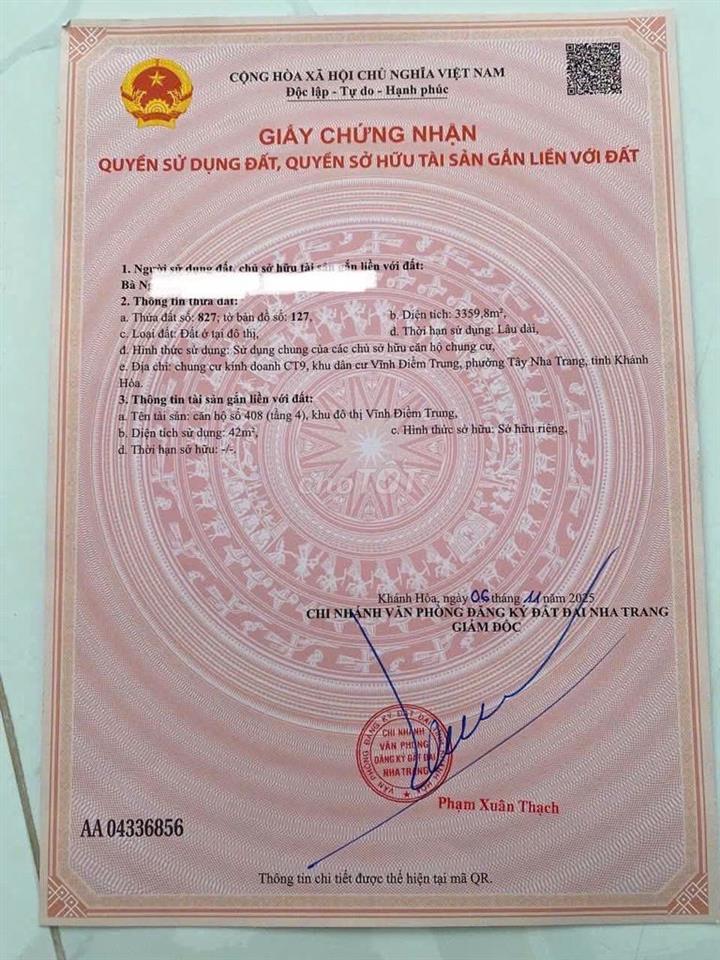 CĂN HỘ 1PN CHUNG CƯ CAO CẤP CT9 VĨNH ĐIỀM TRUNG CHỈ 2,55 TỶ, ĐÃ CÓ SỔ