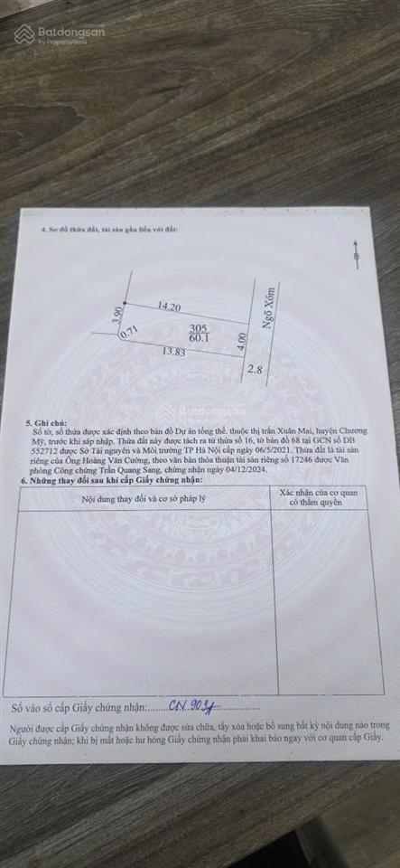 Tôi cần bán lô đất 60m2 cách ql6 200m tại tt xuân mai giá 2 tỉ