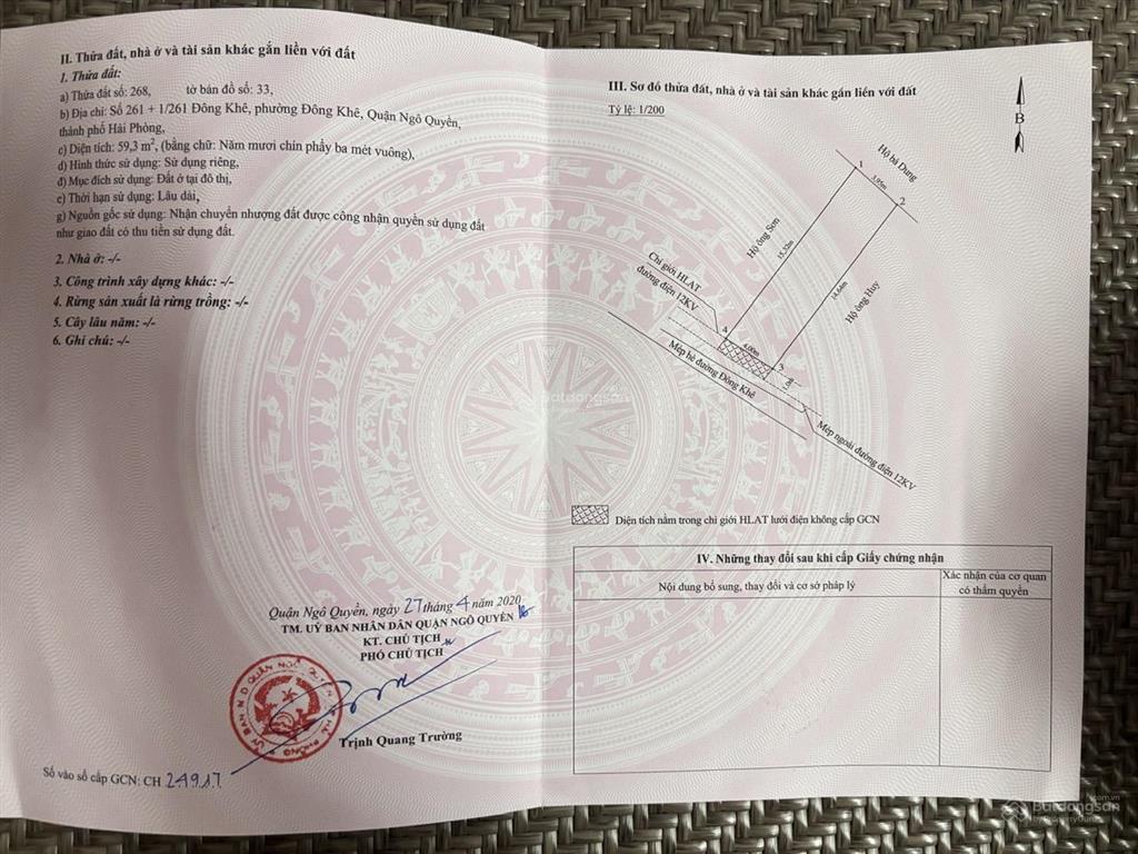 Bán nhà mặt phố 261 đông khê, 7,5 tỷ, 64 m2, chính chủ tốt