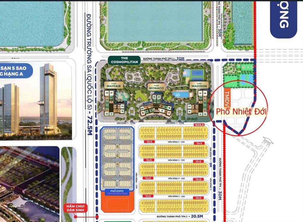 Bán shophouse mặt đường 30m đối diện 3 toà chung cư mik cao 45 tầng, 200m2x5 tầng, sắp bàn giao