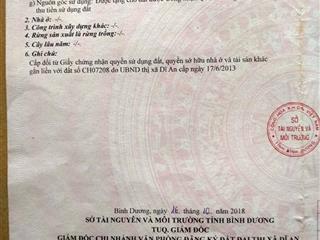 Bán đất dt 70m2. thổ cư 100%.đường 4m.giá 2.6 tỷ .p dĩ an. tp hcm