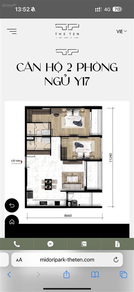 Hàng chuyển nhượng căn hộ 90m2 the ten 2pn giá 6 tỷ 6 all in  view đẹp