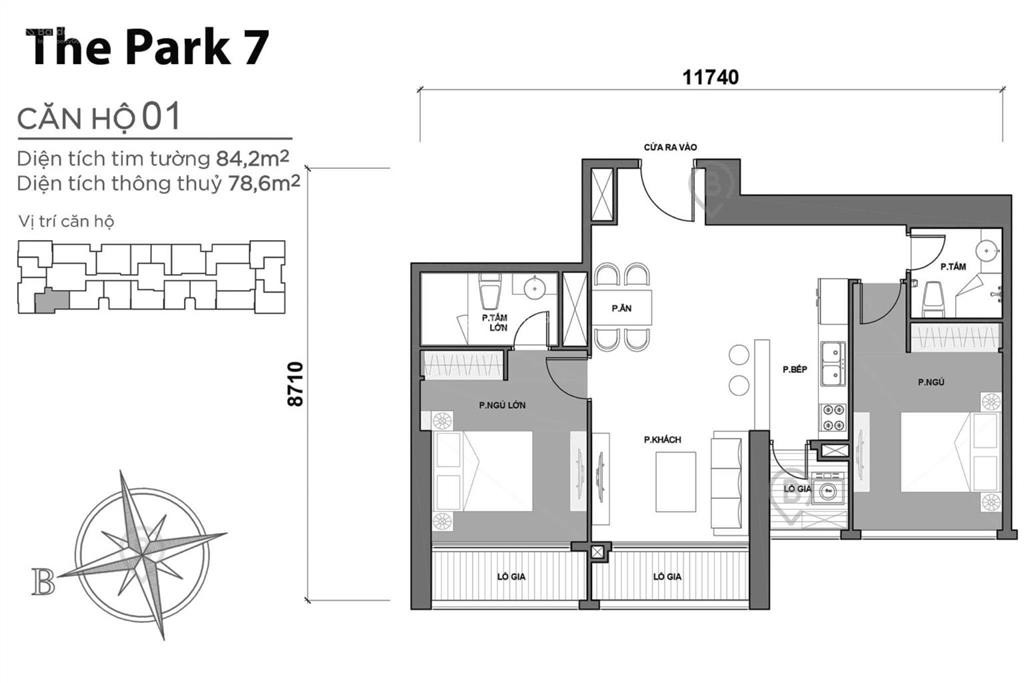 Bán lỗ 9,9 tỷ căn hộ 2 phòng ngủ park 7 vinhomes central park 90m2 có sổ hồng sẵn giá tốt