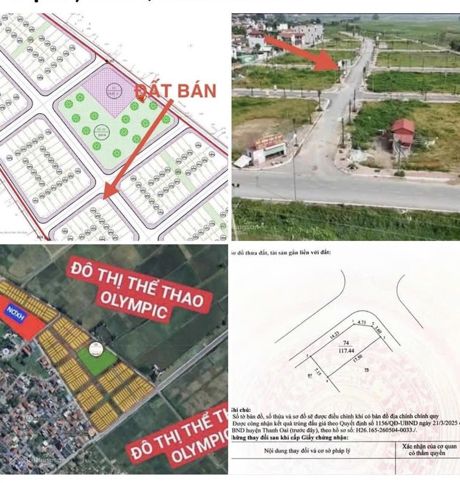 Bán đất chính chủ, 117,44m2 tại văn quán, đỗ động, thanh oai, hà nội