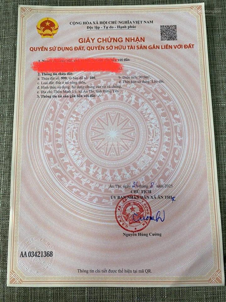 Bán đất đấu giá minh lý, ân thi, hưng yên bám mặt đường cao tốc võng phan