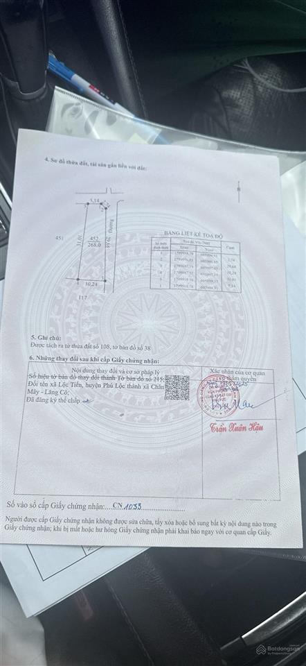 Đất nền tại lộc tiến, phú lộc, thừa thiên huế, 7 triệu / m2, 267 m2