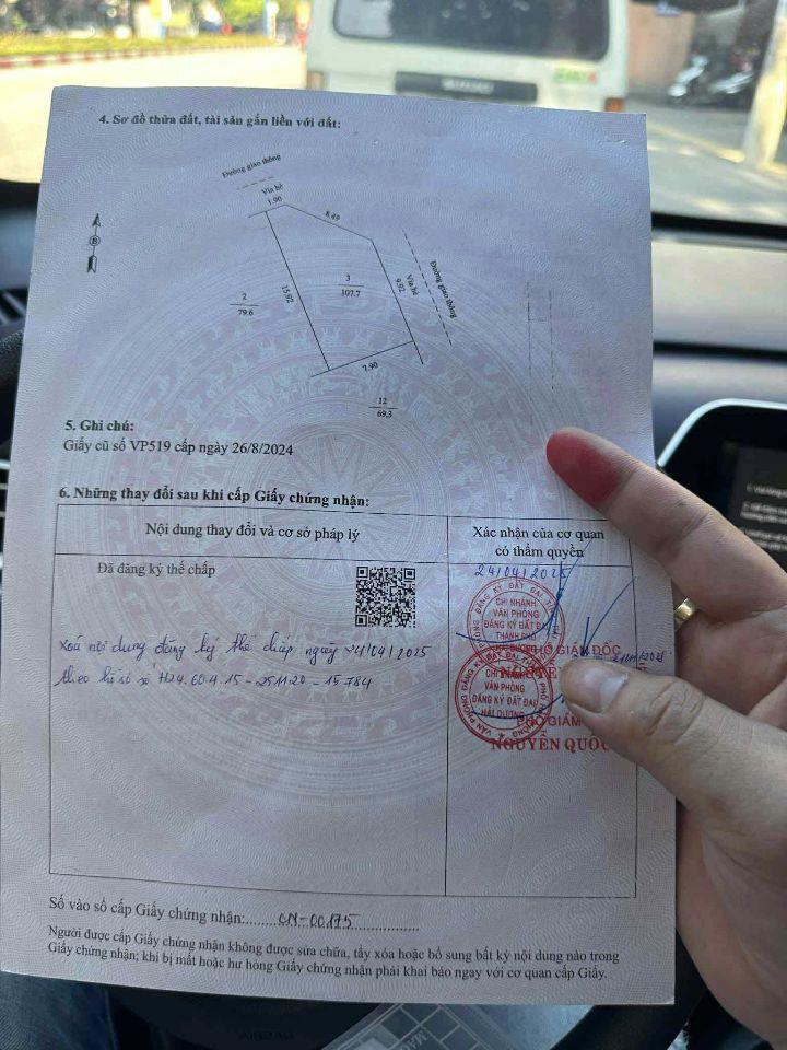 Bán lô đất góc KĐT Tuệ Tĩnh, ph Cẩm Thượng, TP Hải Dương, 107.73m2, cực rẻ chỉ 5.x tỷ