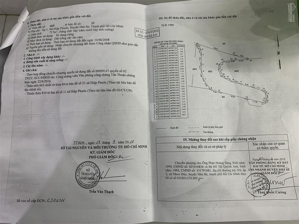 Bán đất mặt tiền đường nguyễn văn tạo, xã hiệp phước, nhà bè, tphcm, dt 5500m2, giá 6 triệu/m2