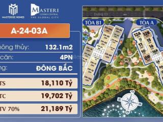 4pn  góc 132m2 (toà a tầng 24) hàng hiếm masteri cosmo central  nhạc nước & công viên ven sông