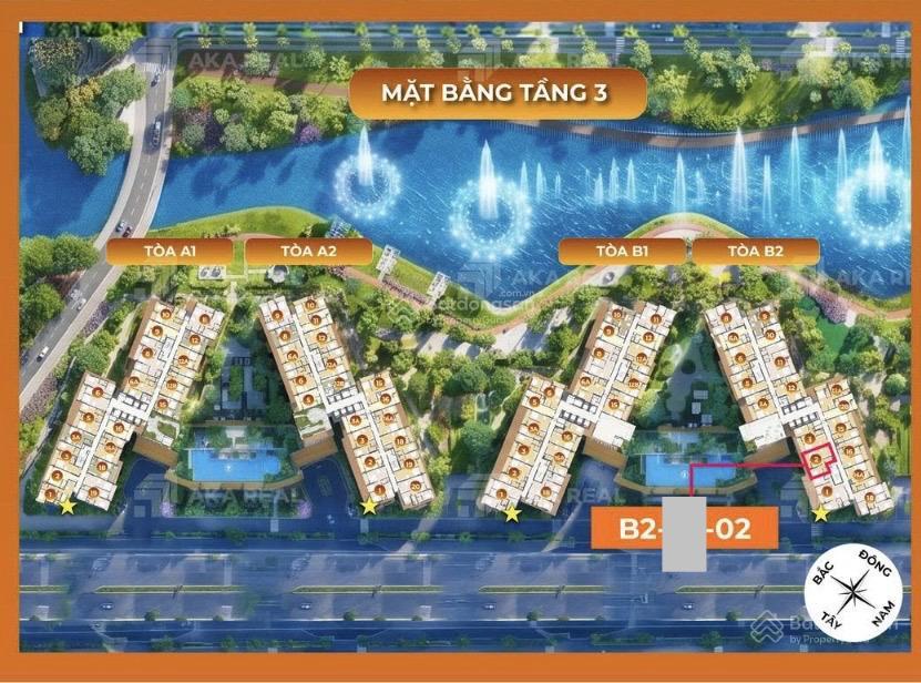 Masteri park place 2pn 7,5 tỷ (b20x02), diện tích 78,3m, view hồ bơi thoáng đẹp