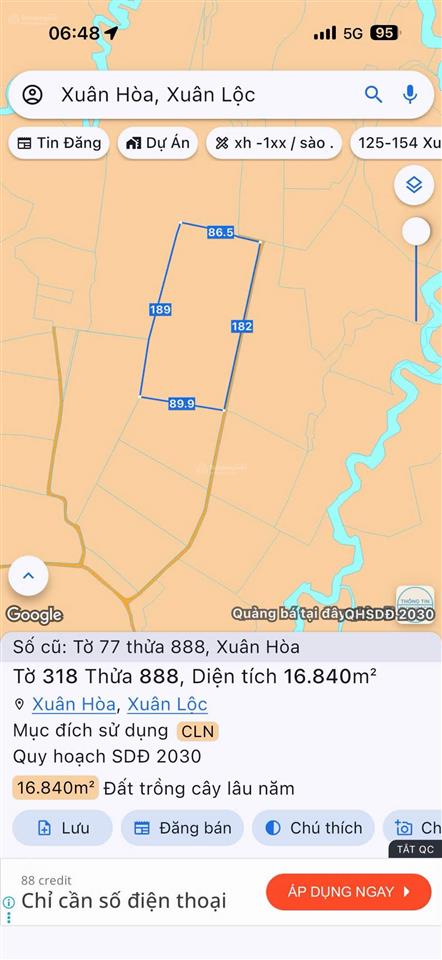 Bán đất mẫu 67.000 m2 tại xã xuân hoà, tp. đồng nai, giá 10,05 tỷ, giá siêu rẻ, cách ql1a tầm 3km
