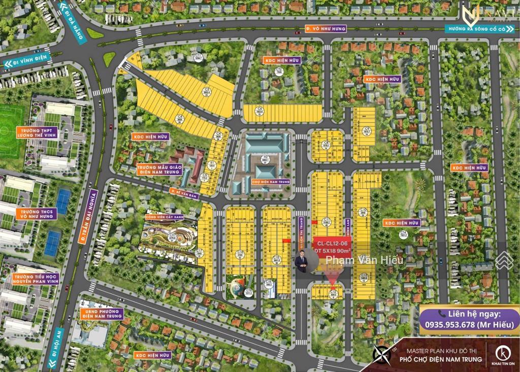 Bán đất đẹp tại phường điện nam trung, gía 20,5 triệu / m2, dt 100m2, nhiều tiện ích