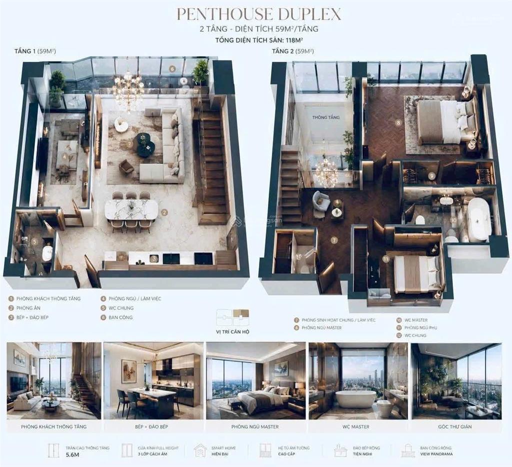 Sở hữu penthouse slight đẳng cấp  view ngắm pháo hoa từ phòng khách
