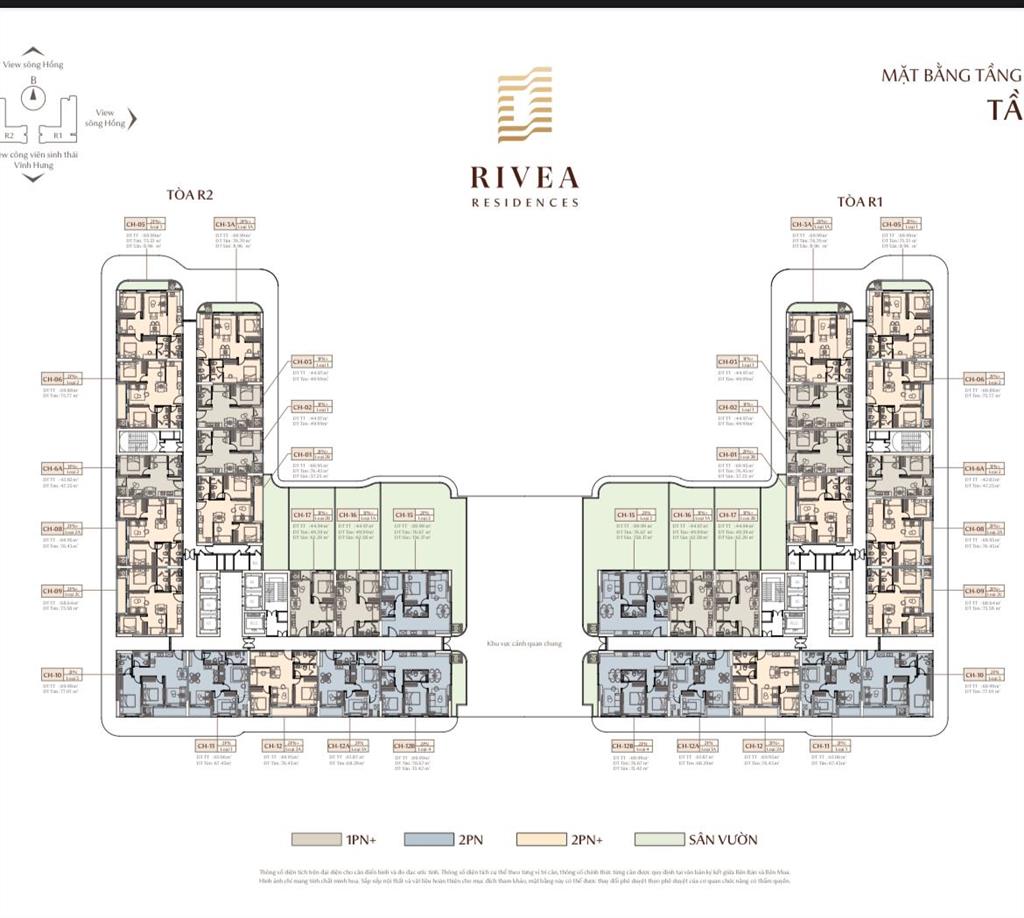 Bán căn 2 phòng ngủ dự án rivea hà nôi 8.5tỷ( giá tts)