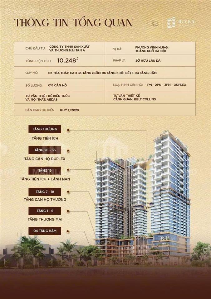 Bán căn 2 phòng ngủ dự án rivea hà nôi 8.5tỷ( giá tts)