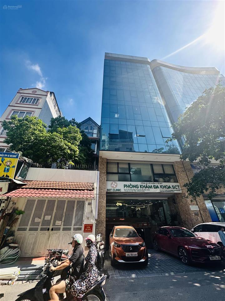 Bán tòa nhà xây mới 9.5 tầng 1 hầm phố hoàng ngân mb106m² mt6m.