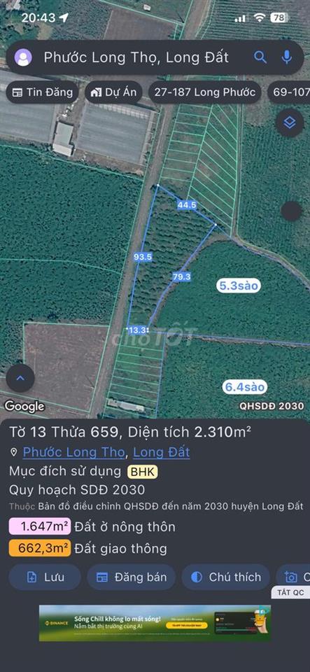 BÁN ĐẤT PHƯỚC LONG THỌ ĐẤT ĐỎ BÀ RỊA VŨNG TÀU