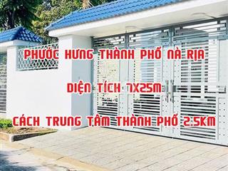 BÁN ĐẤT PHƯỜNG PHƯỚC HƯNG THÀNH PHỐ BÀ RỊA VŨNG TÀU