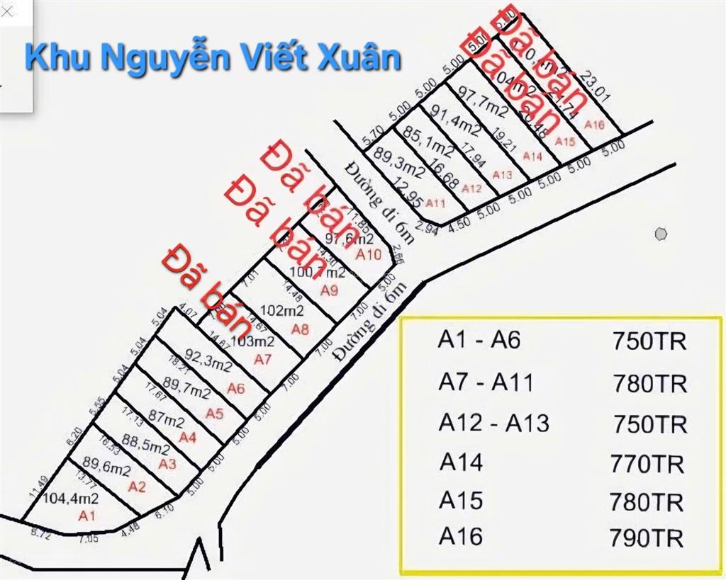 Bán đất kiệt 53 nguyễn viết xuân, thủy phương, tp huế