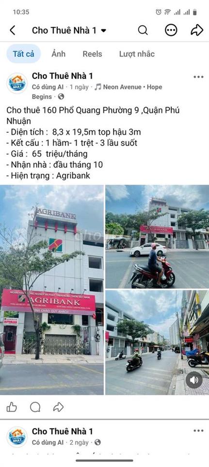 Cho thuê 160 Phổ Quang Phường 9 ,Quận Phú Nhuận 