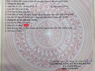 Bán lỗ, có sổ hồng, chính chủ bán căn hộ tại xuân đỉnh, gần cv hoà bình, thoáng , full đồ 52m2