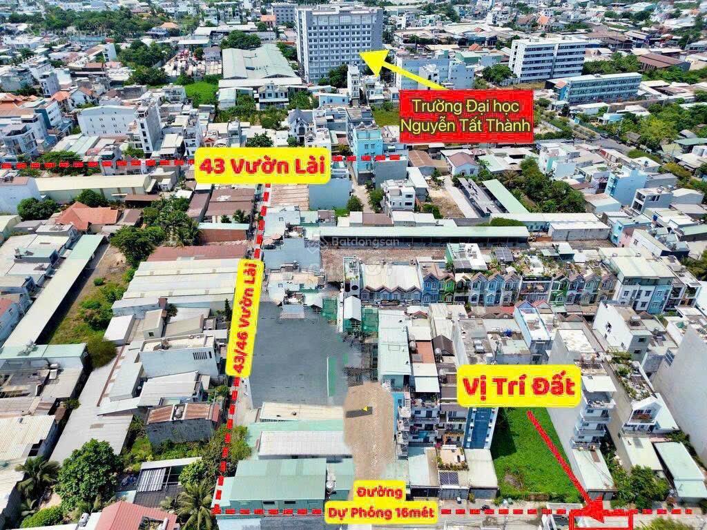 Bán đất hẻm 43/46 đường vườn lài giá 6,3 tỷ gần trường đại học nguyễn tất thành