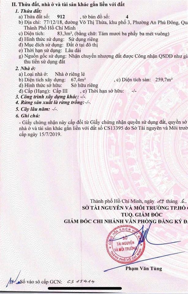 Cần bán gấp nhà 1 trệt 1 lửng 2 lầu đường võ thị thừa giá 7,5 tỷ