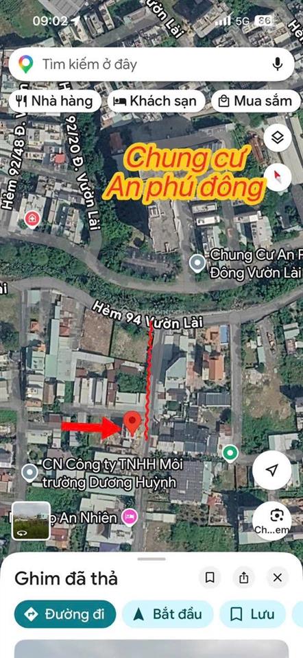 Bán đất hẻm 94 đường vườn lài phường an phú đông giá 6,7 tỷ diện tích 4 x 23m