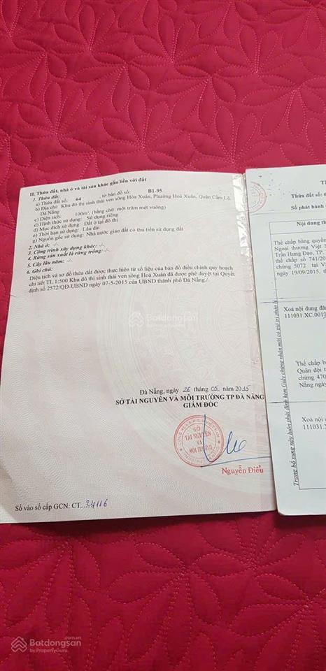 Bán đất tại 213 lê quảng chí, tuyến phố kinh doanh hòa xuân