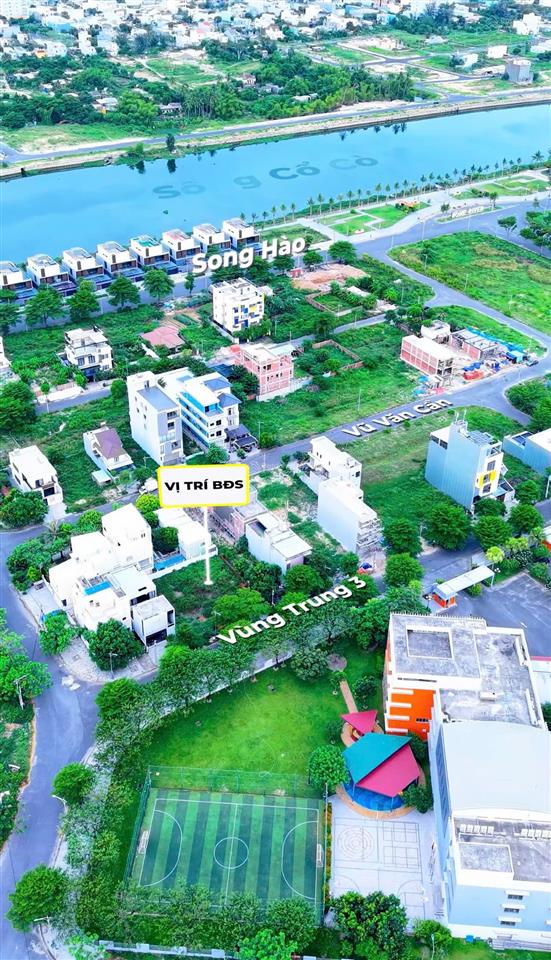 Lô đất 150m² view công viên đường vùng trung 3  khu đô thị phú mỹ an, cạnh bên fpt