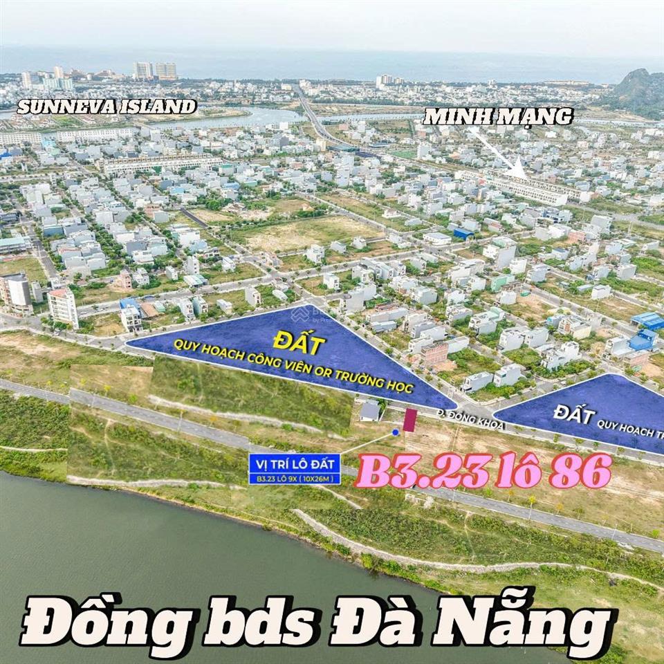 Đất biệt thự 260m2 đường đồng khoa b3.23 lô 86 view công viên xanh khu nam hòa xuân