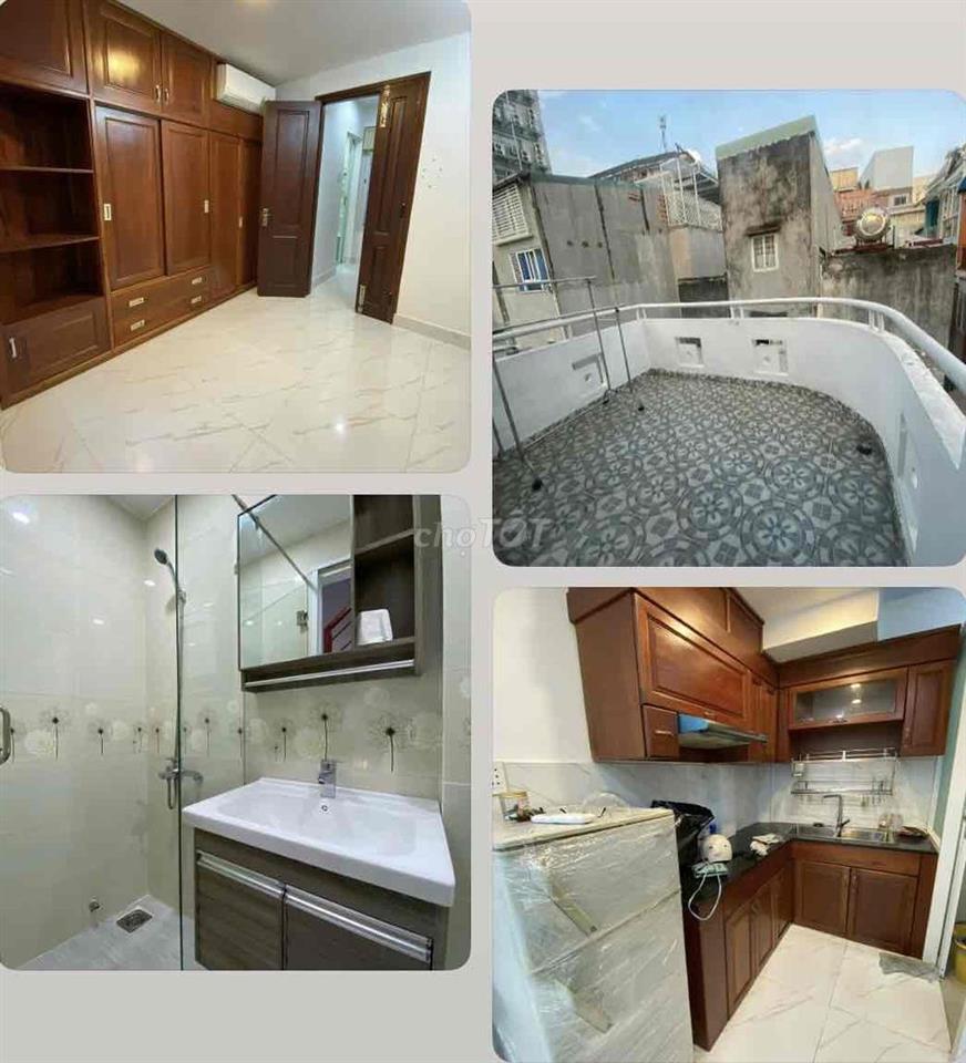 NHÀ MỚI N. THẤT XỊN, 1 TRỆT 2 LẦU SÂN THƯỢNG 2P. NGỦ 3WC Ở 2-3ng Ok