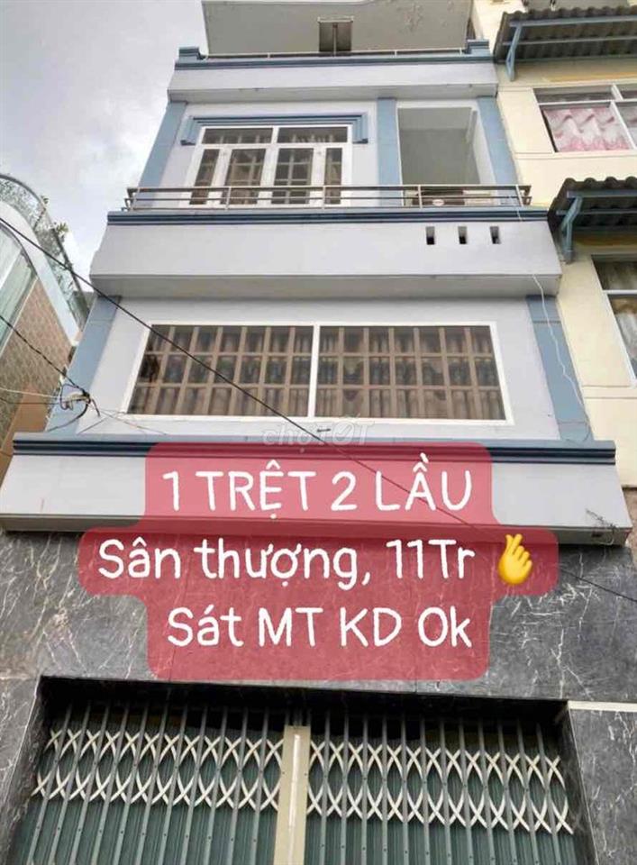 NHÀ RẺ 11tr, 1 TRỆT 3Tầng SÂN THƯỢNG, SÁT MẶT TIỀN Ở VÀ KD OK NGON