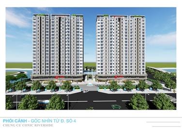 Cho thuê căn hộ Conic Riverside 2PN1W, nhà trống, giá 7tr